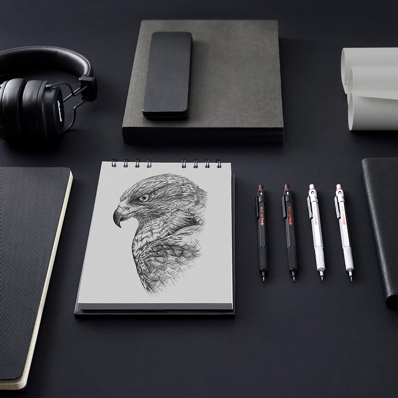 Rotring قلم رصاص ميكانيكي روتراينج 600، 0.5 مم، برميل فضي (1904445) - Image 4
